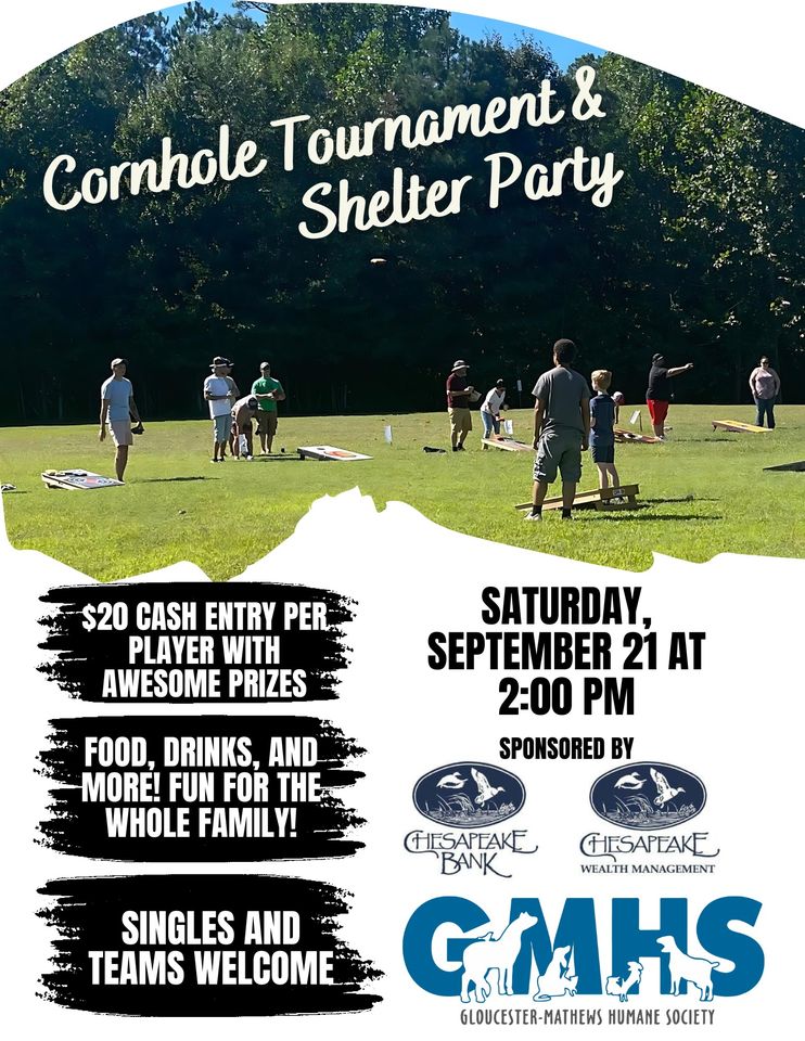 Cornhole Tournament and Shelter Party graphic